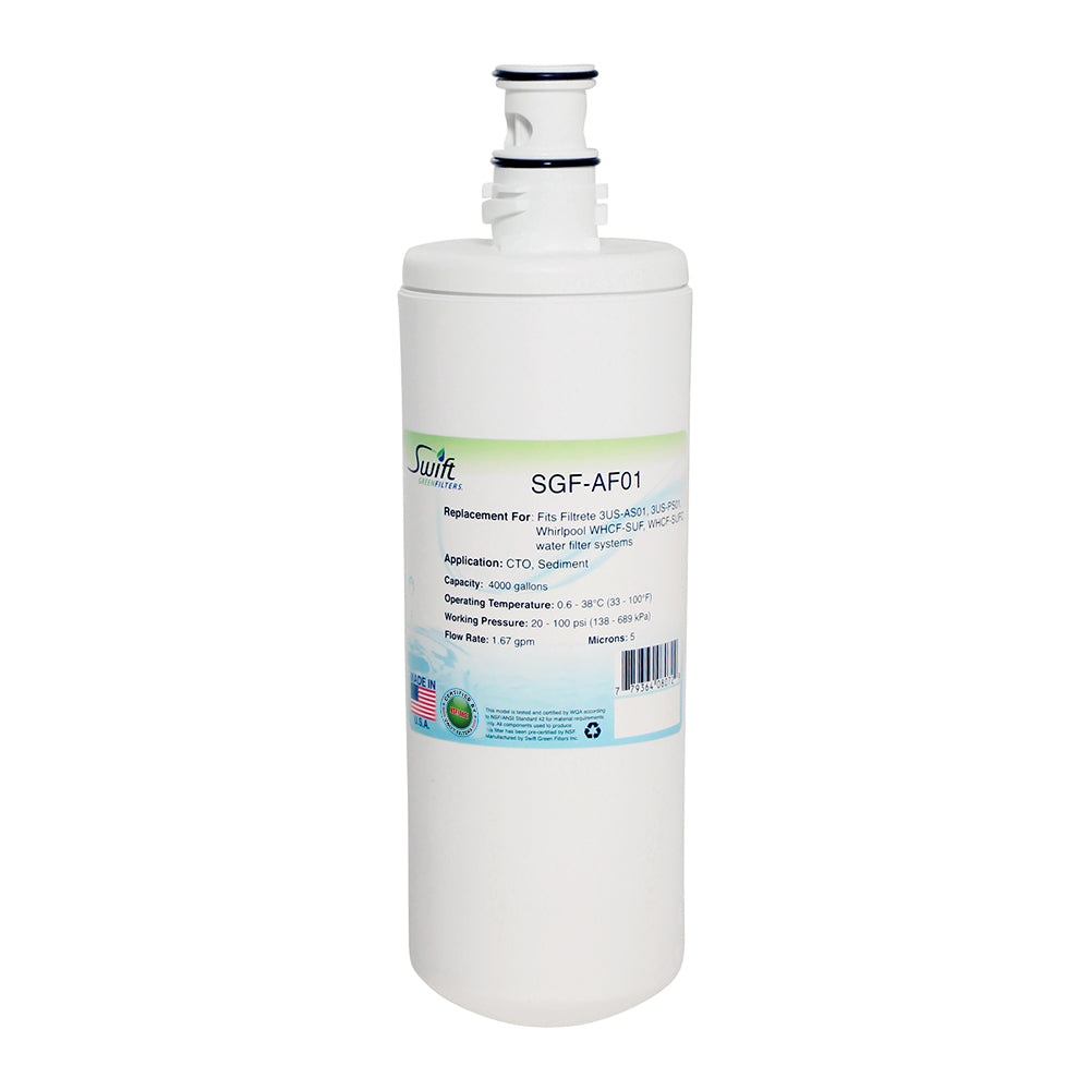 3M 3US-AF01 also fits Filtrete 3US-AS01, 3US-PS01, and Whirlpool WHCF-SUF Filter Replacement SGF-AF01