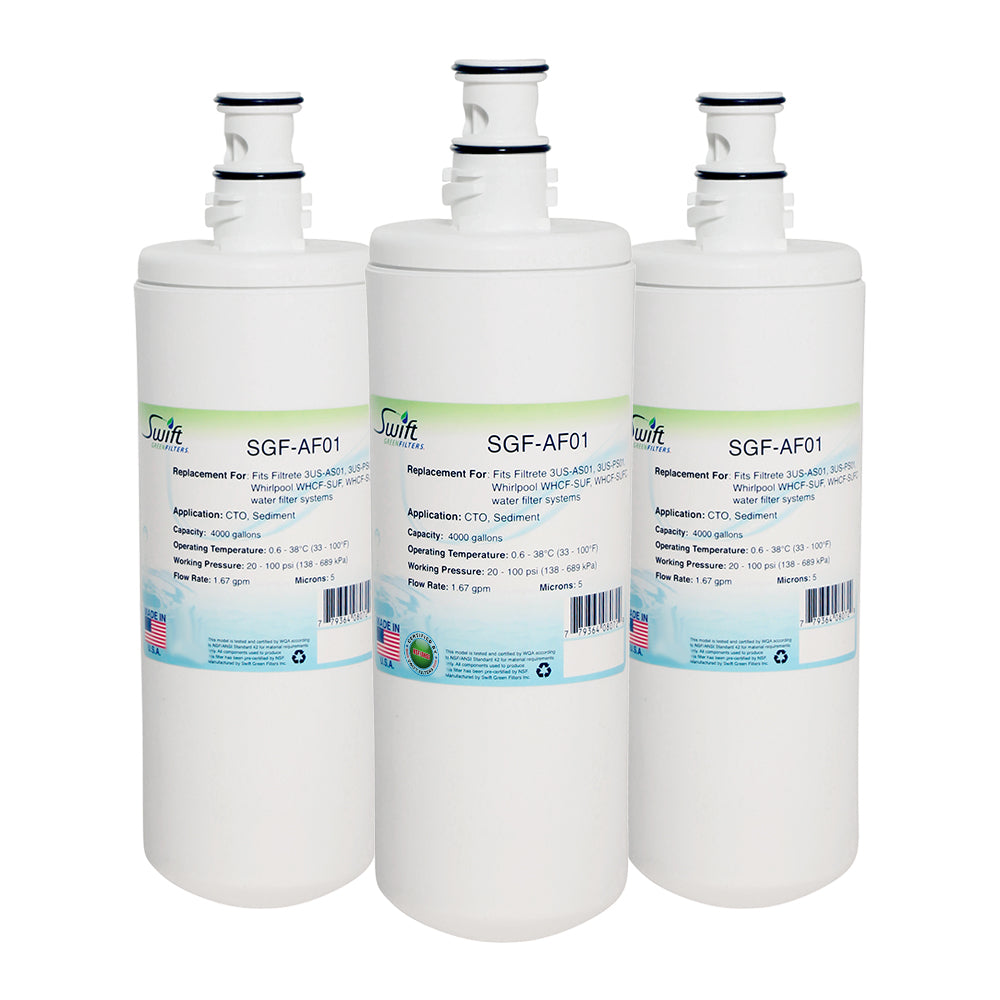 3M 3US-AF01 also fits Filtrete 3US-AS01, 3US-PS01, and Whirlpool WHCF-SUF Filter Replacement SGF-AF01