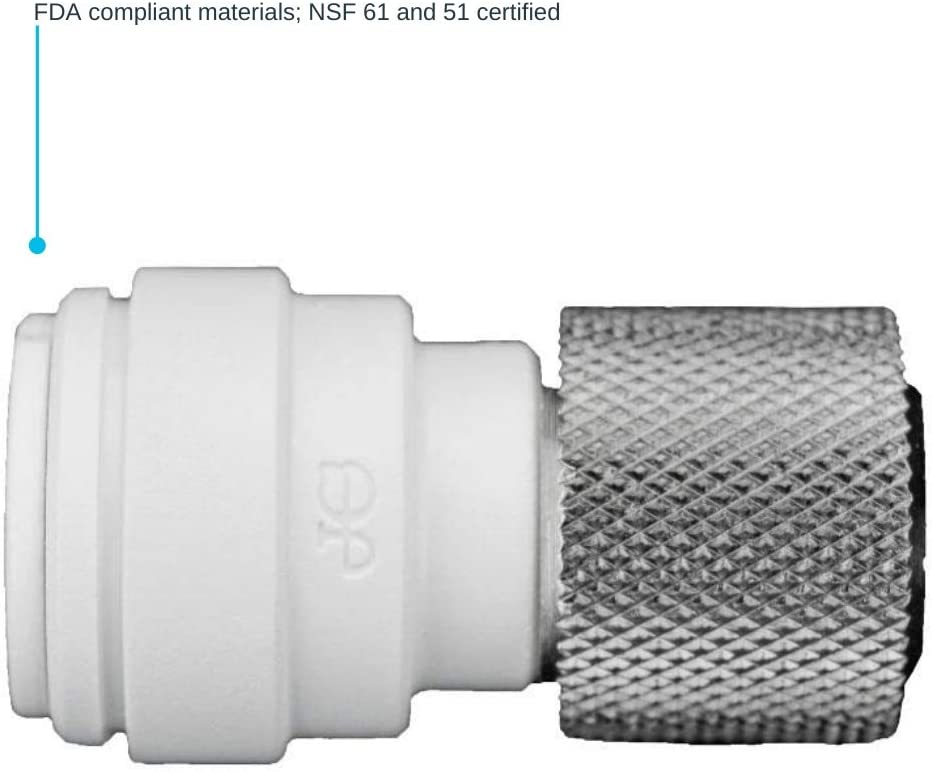 John Guest Speedfit PSEI6012U9 Push-fit Female Connector Reducing Coupling, 3/8 OD x 9/16 UNEF, 10-Pack