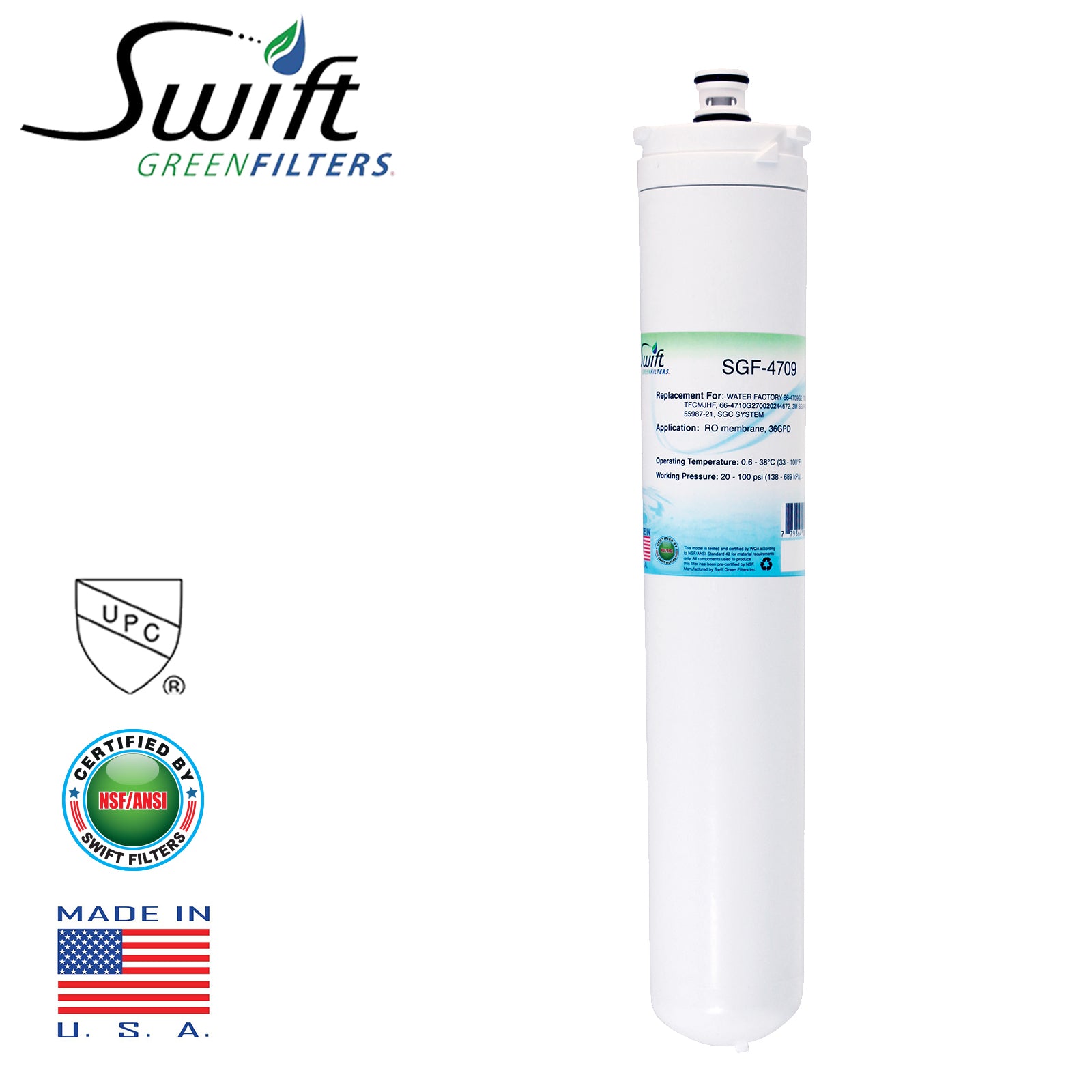 Replacement for 3M Water Factory 66-4709G2 Filter by Swift Green Filters SGF-4709