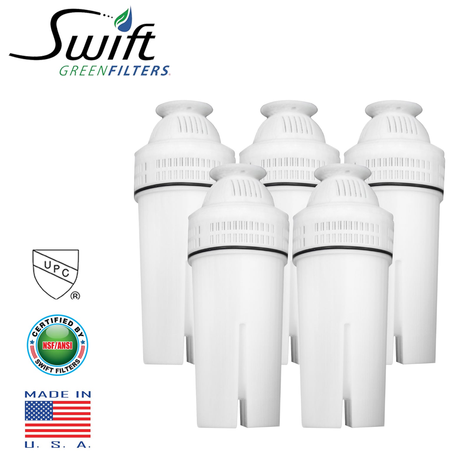 Swift Green Filters Brita Pitcher Water Filtration Replacement Filter, White SGF-B-P -CTO