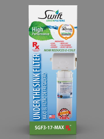 SGF3-17MAX-Rx (Single Candle System) Under the Sink System with ultra high Capacity,Direct Connect Fittings-Removes Pharmaceutical ,VOC, Chlorine,Arsenic, Lead,Heavy metals,CTO