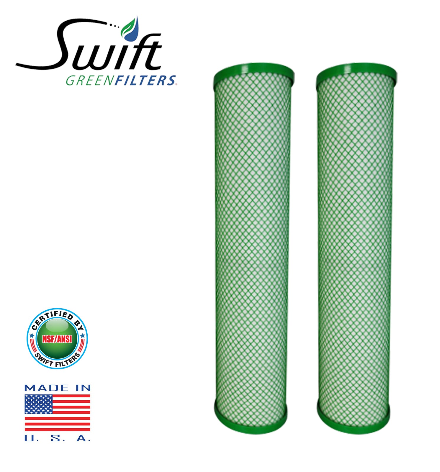 Swift (SGFB10VOC) Replaces Filtrex FXB10VOC 9.75"x 2.75" Ecocarb Green Block 5 Micron VOC Carbon Filter