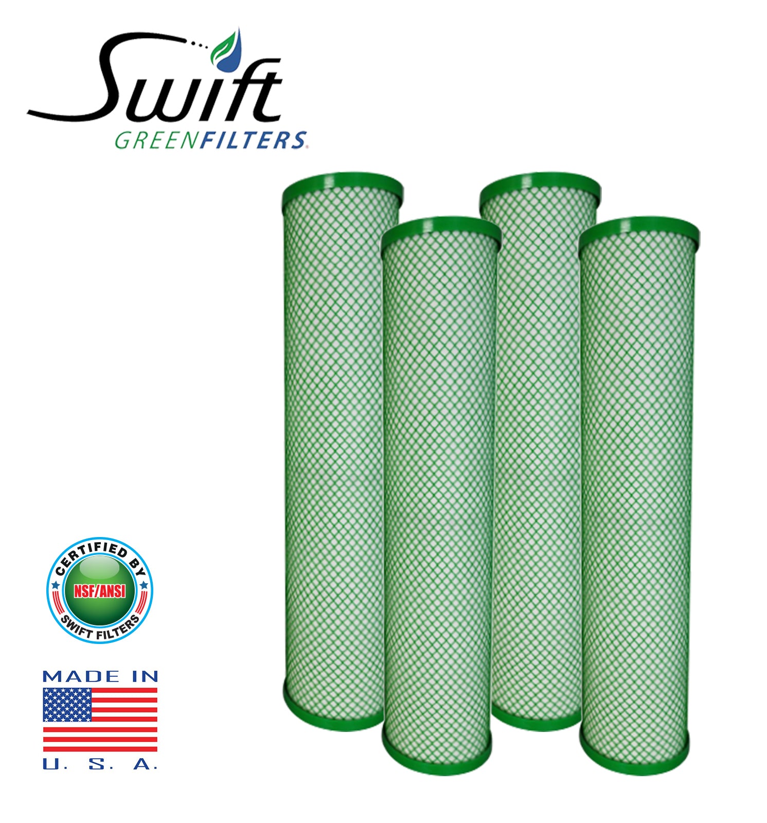 Swift (SGFB10CL2) 9.75"x 4.5" CL2 Green Block Carbon Filter 10 Micron By Swift Green Filters