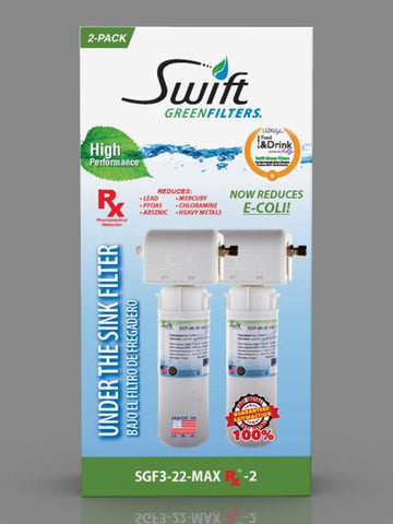SGF3-RV22MAX-RX-2 (Double Candle System) Multi stage RV Water Filter System with ultra high Capacity, Direct Connect Fittings-Removes Pharmaceuticals, VOC,s, contaminants, Chlorine, Arsenic, Lead, Heavy metals, Bad taste, Odors and Sediment